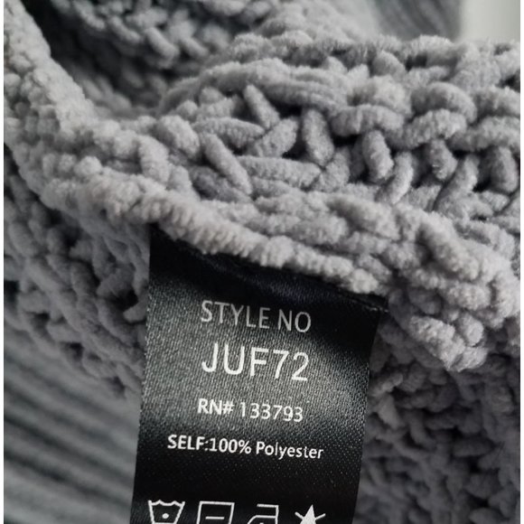 POL Women's Sz. M Grey Chenille Chunky Open Front Long Sleeve Cardigan - Picture 4 of 10